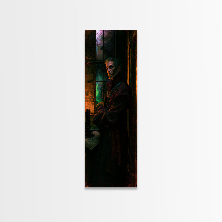 The Thirteenth Door Of Arkham House, Victorian Cosmic Horror, Tall Narrow Wall Art, Framed Canvas Print, Gothic Wall Decor