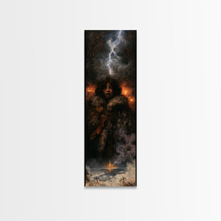 The Frost Beyond Carcosa, Macabre Victorian Decor, Tall Narrow Wall Art, Canvas Print, Gothic Wall Decor, Halloween Portrait Art