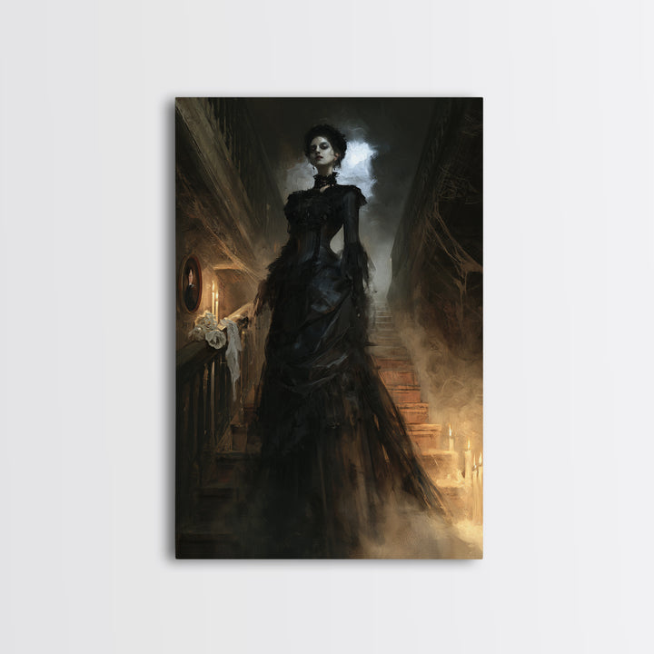 The Cellar Phantom, Victorian Phantom Portrait, Vertical Canvas Print, Antique Style Decor, Gothic Wall Decor, Classic Monster Art