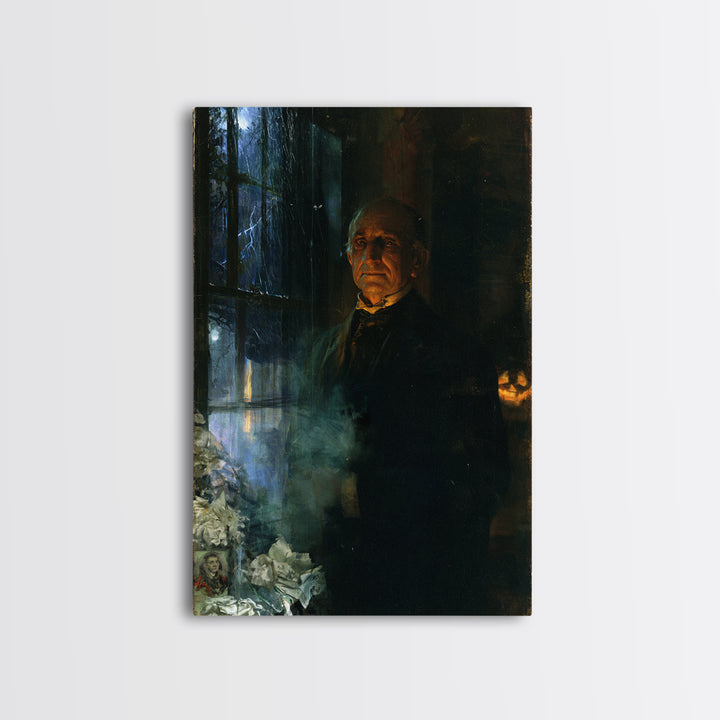 The Servant Of The North Wing, Victorian Phantom Portrait, Vertical Canvas Print, Antique Style Decor, Classic Monster Art
