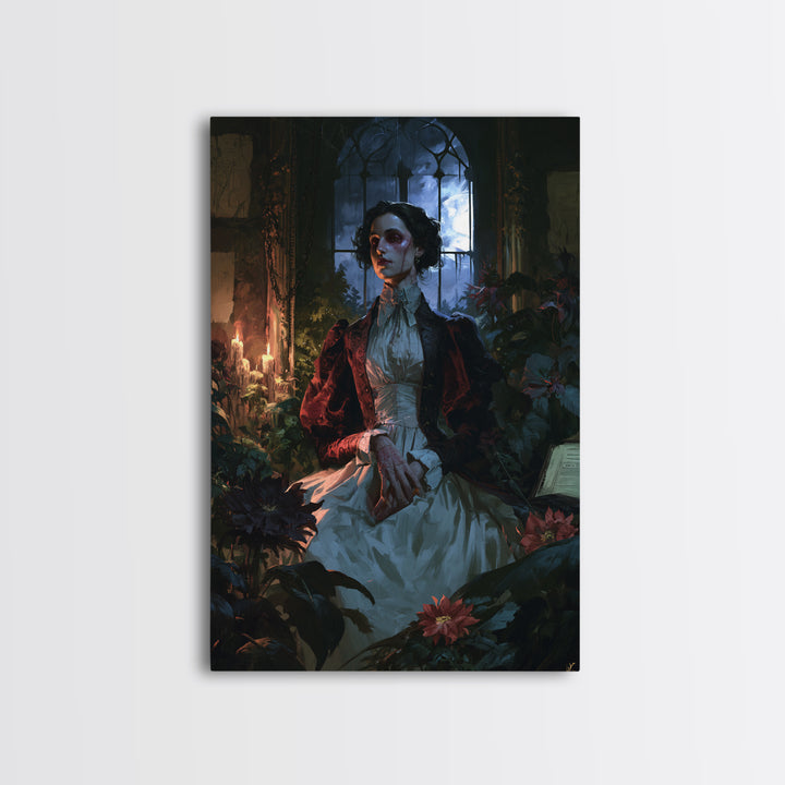 The Garden Experiment, Victorian Monster Portrait, Vertical Canvas Print, Macabre Home Decor, Antique Horror Decor, Classic Monster Art