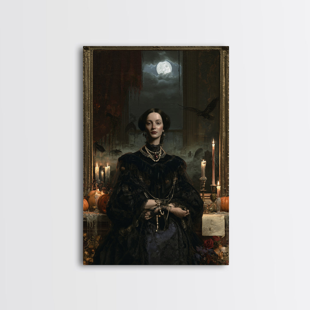 The Wax Museum Lady, Macabre Victorian Portrait, Vertical Canvas Print, Macabre Home Decor, Gothic Wall Decor, Classic Monster Art