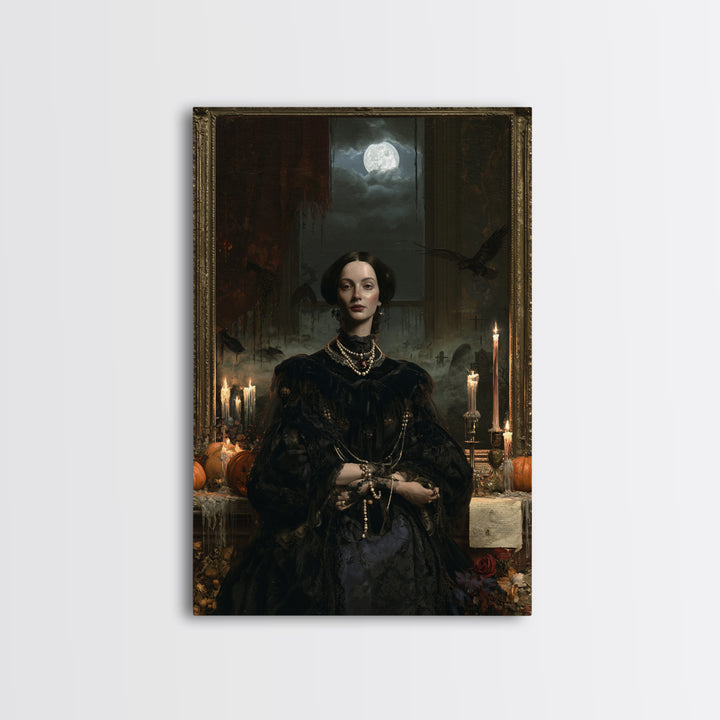 The Wax Museum Lady, Macabre Victorian Portrait, Vertical Canvas Print, Macabre Home Decor, Gothic Wall Decor, Classic Monster Art