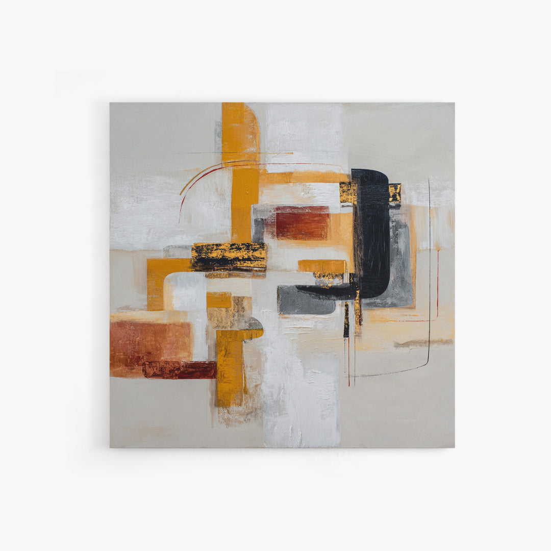 Statement Abstract with Bold Layered Brushwork Canvas Print, Wall Art, Room Decor, Living Room Decor, Abstract Art, WAL-1x1-25