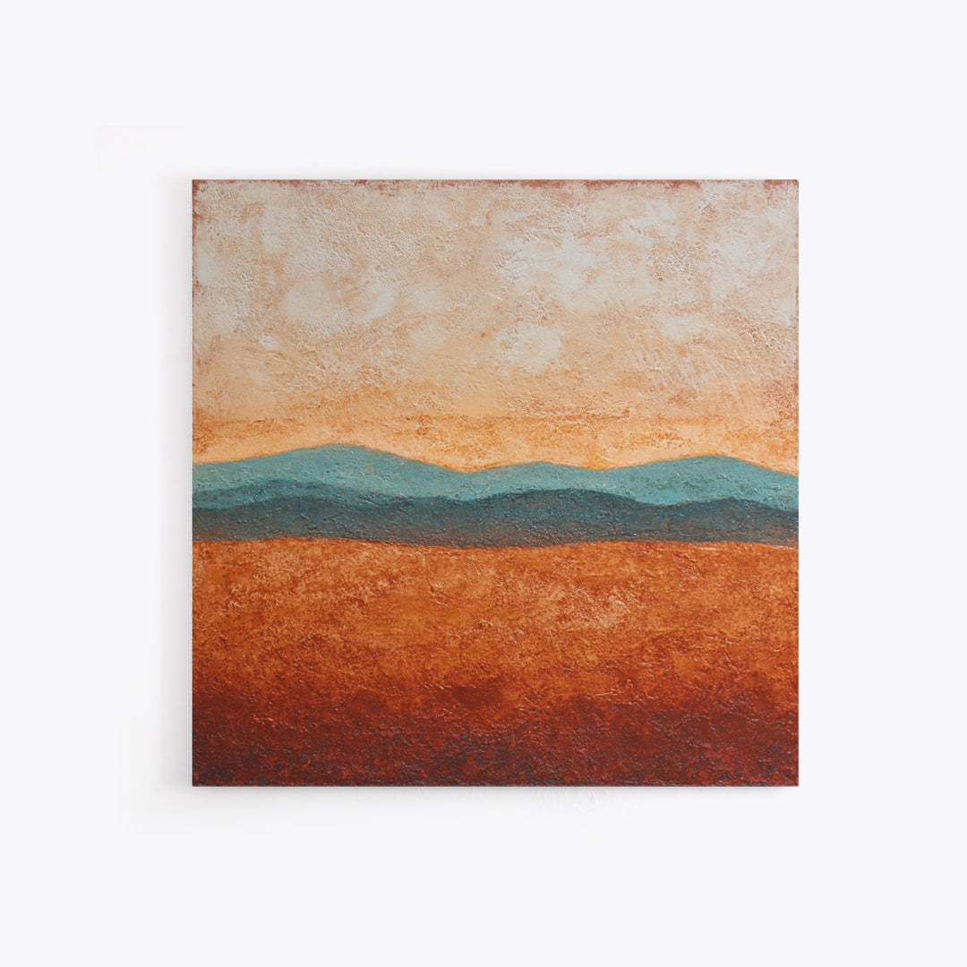 Desert Landscape in Warm Terracotta Tones Canvas Print, Wall Art, Wall Hanging, Living Room Decor, Fine Art, WAL-1x1-31