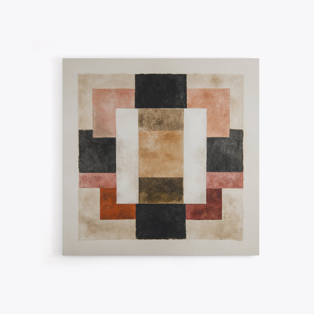 Modern Geometric Composition for Living Spaces Framed Canvas Print, Wall Art, Wall Hanging, Living Room Decor, Abstract Art, WAL-1x1-52