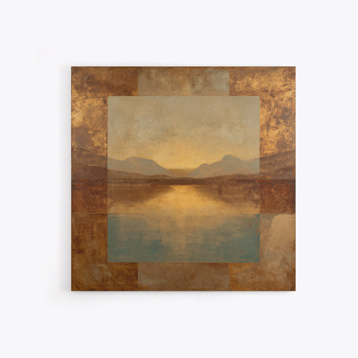 Desert Landscape in Warm Terracotta Tones Canvas Print, Wall Art, Abstract Wall Art, Living Room Decor, Watercolor Art, WAL-1x1-55
