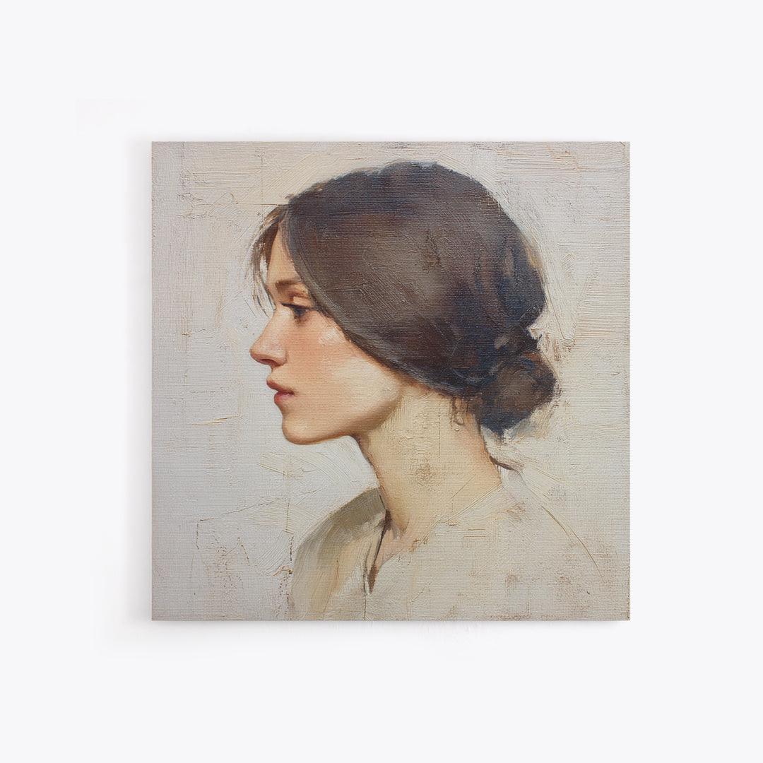 Minimal Line Portrait Framed Canvas Print, Wall Art, Abstract Art, Living Room Decor, Fine Art, Boho Decor, Luxury Decor, WAL-1x1-6