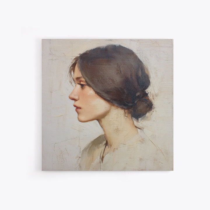 Minimal Line Portrait Framed Canvas Print, Wall Art, Abstract Art, Living Room Decor, Fine Art, Boho Decor, Luxury Decor, WAL-1x1-6
