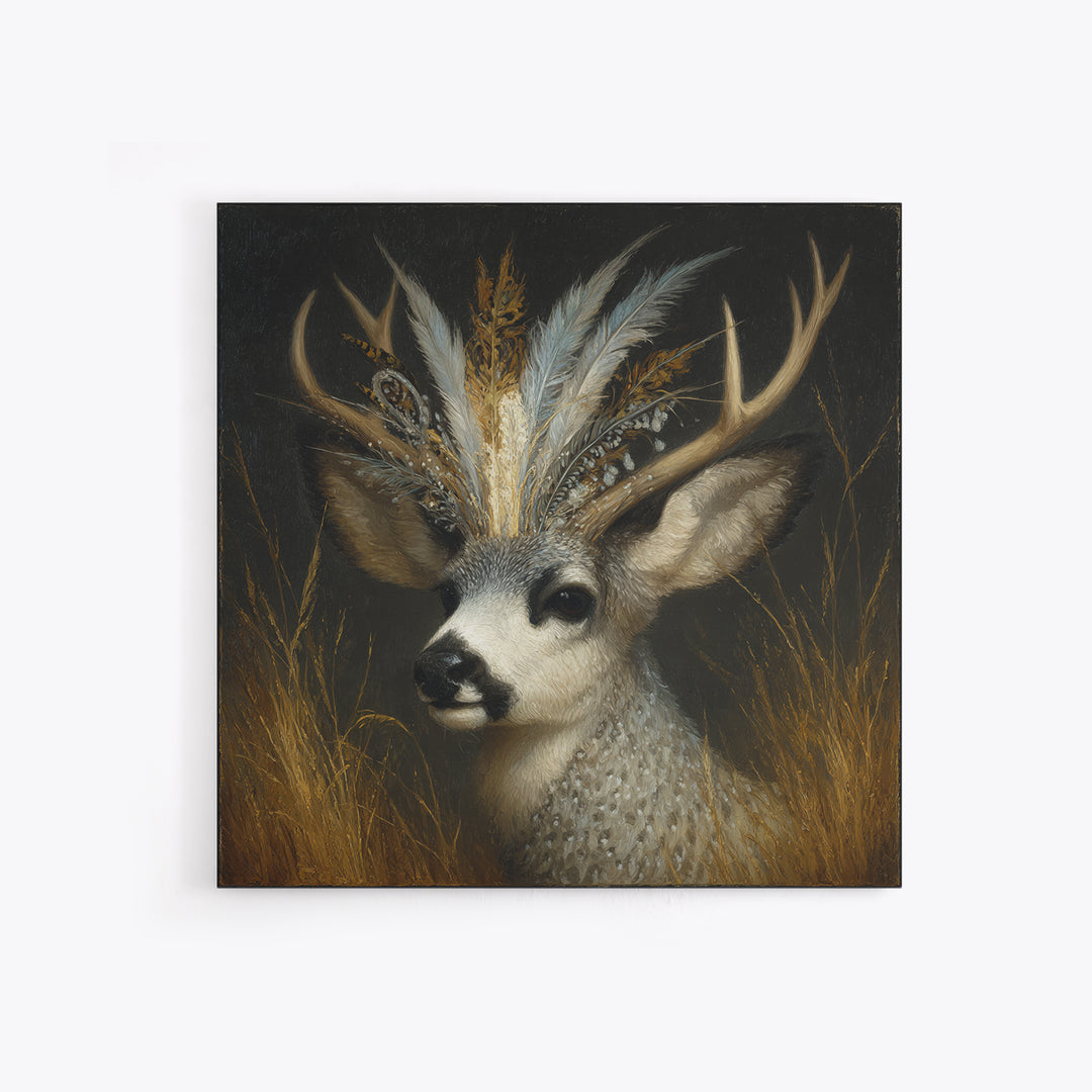Whimsical Animal Portrait Canvas Print, Wall Art, Fine Art Print, Living Room Decor, Oil Painting, Wall Decor, WAL-1x1-95