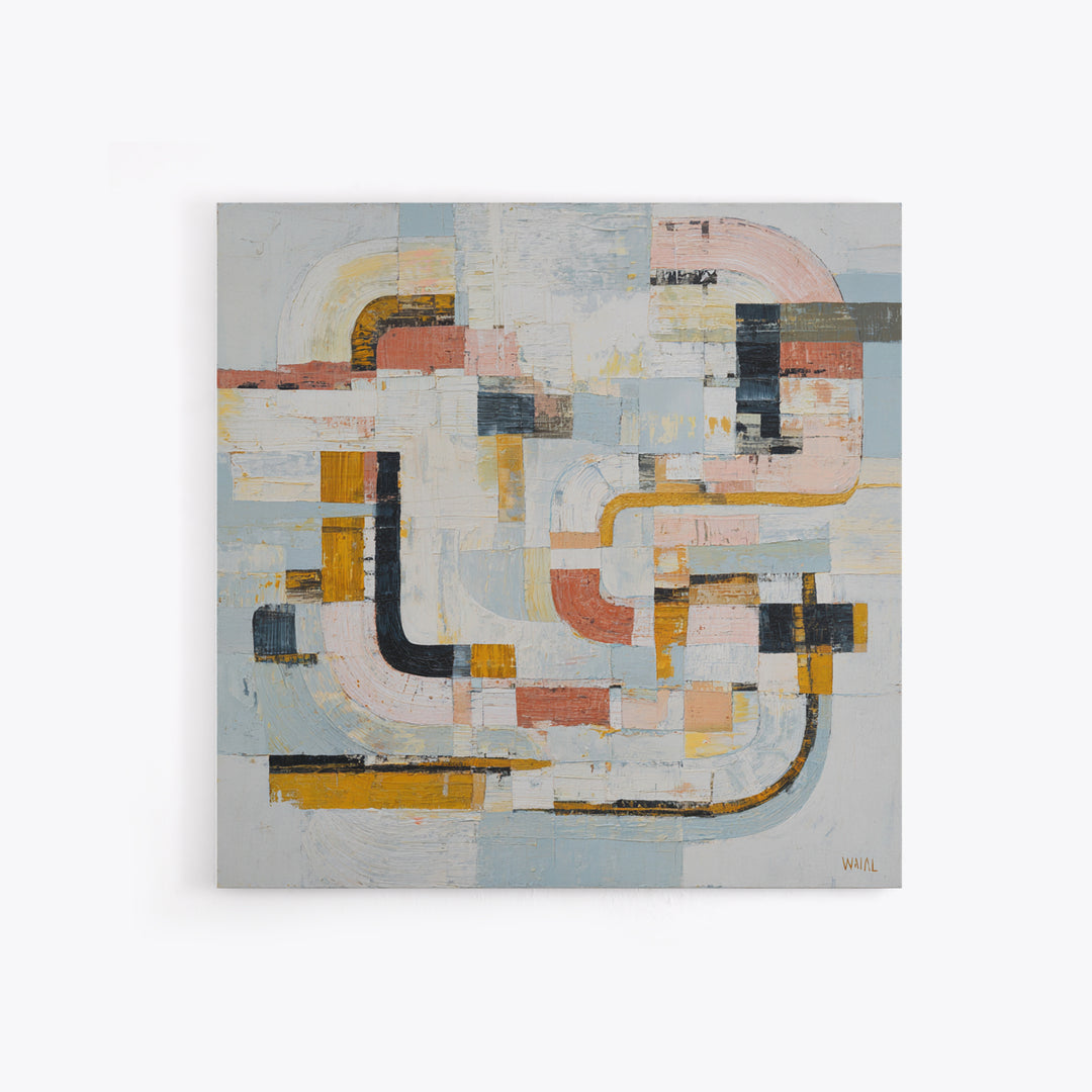 Statement Abstract with Bold Layered Brushwork Canvas Print, Wall Art, Heart, Living Room Decor, Fine Art, Home Decor Gift, WAL-1x1-97