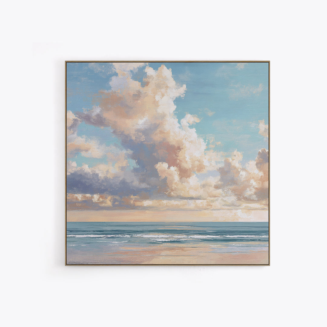 Classic Seascape with Dramatic Clouds Canvas Print, Wall Art, Art, Living Room Decor, Fine Art, Wall Clock, Large Wall Art, WAL-1x1-99
