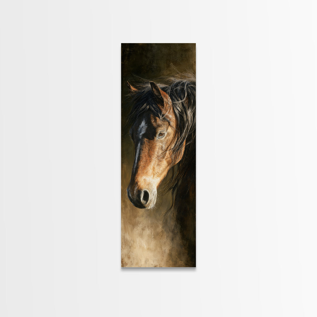 Wild Horse Portrait Canvas Print, Wall Art, Abstract Wall Art, Living Room Decor, Fine Art, Contemporary Art, WAL-1x3-1