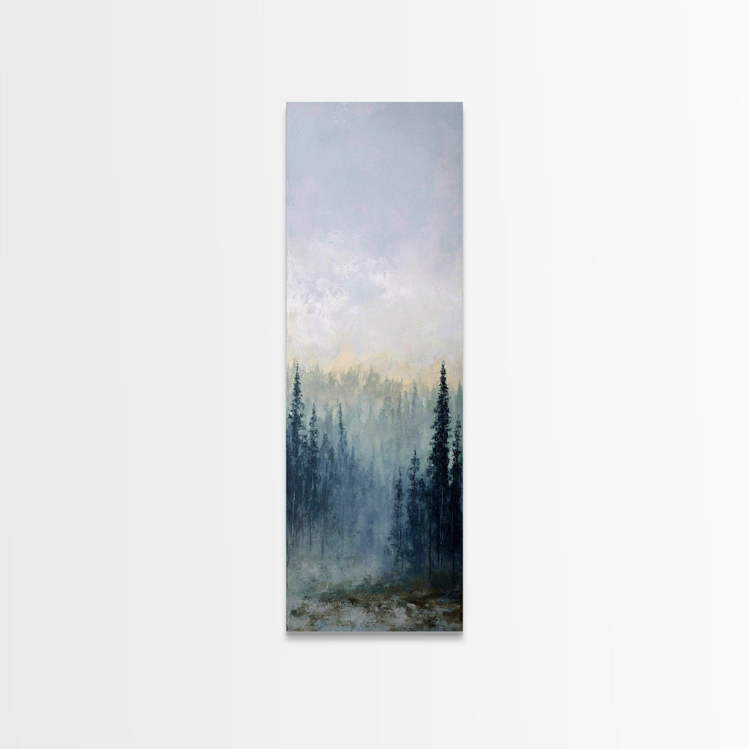 Moody Forest Landscape Canvas Print, Wall Art, Prints Wall Art, Living Room Decor, Oil Painting, Textured Painting, WAL-1x3-22