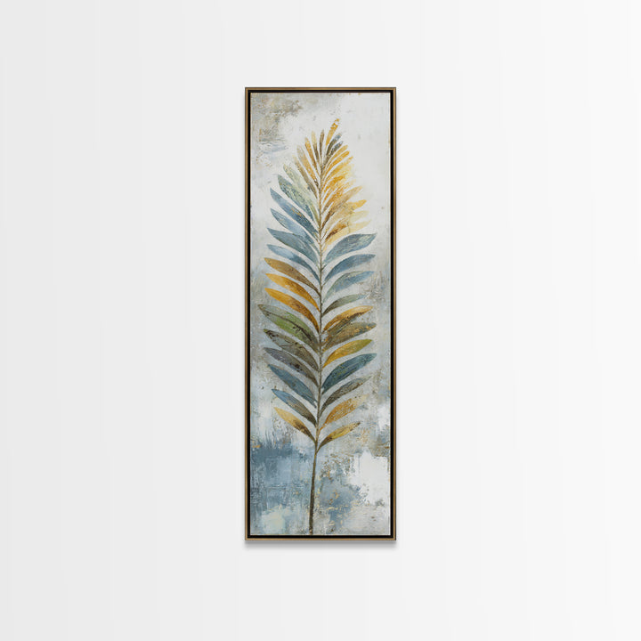 Tropical Palm Leaf Painting Framed Canvas Print, Wall Art, Canvas, Living Room Decor, Watercolor Art, Canvas Wall Art, WAL-1x3-52