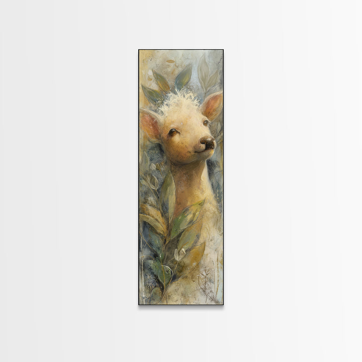 Whimsical Animal Portrait Canvas Print, Wall Art, Canvas Wall Art, Living Room Decor, Fine Art, Statement Artwork, WAL-1x3-59