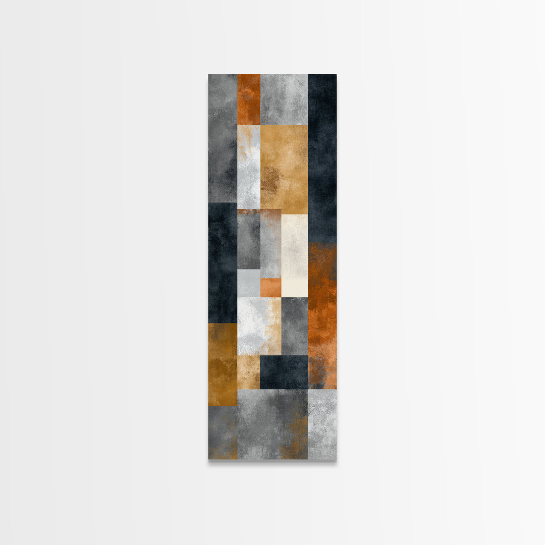 Modern Geometric Composition for Living Spaces Framed Canvas Print, Wall Art, Wall Hanging, Living Room Decor, Abstract Art, WAL-1x3-64