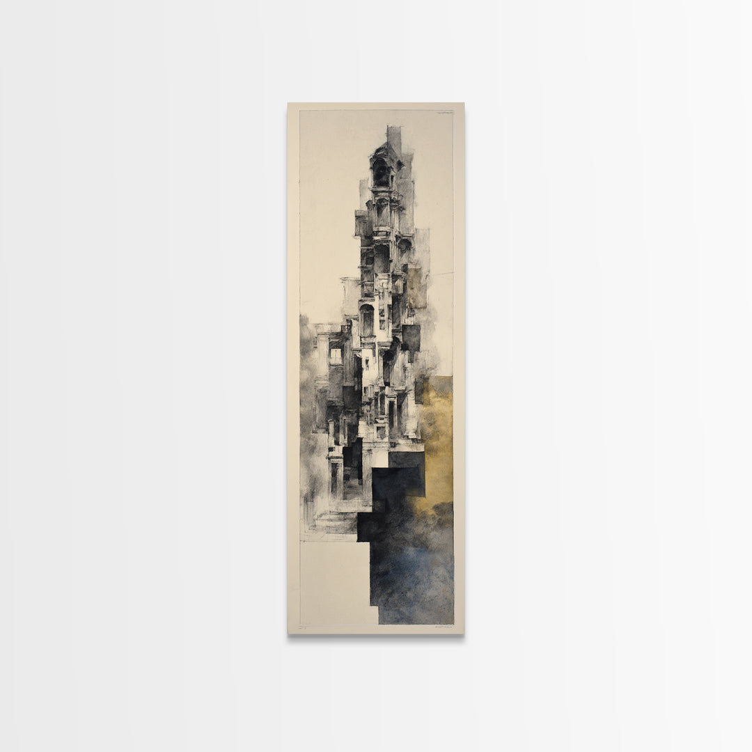 Black and White Architectural Study Canvas Print, Wall Art, Home Decor Gift, Living Room Decor, Fine Art, Neutral Decor, WAL-1x3-68