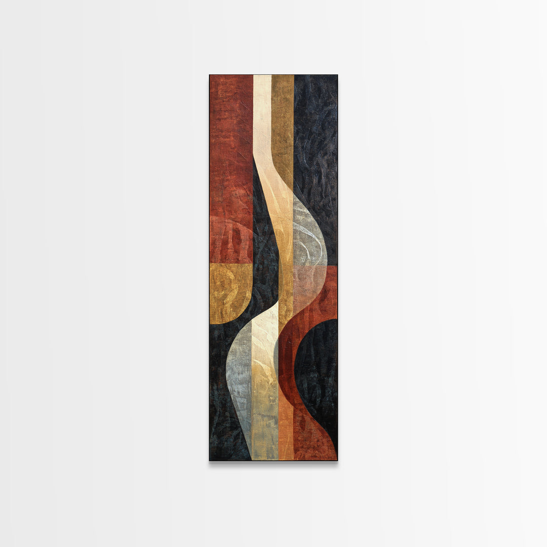 Statement Abstract with Bold Layered Brushwork Canvas Print, Wall Art, Canvas, Living Room Decor, Abstract Art, WAL-1x3-85
