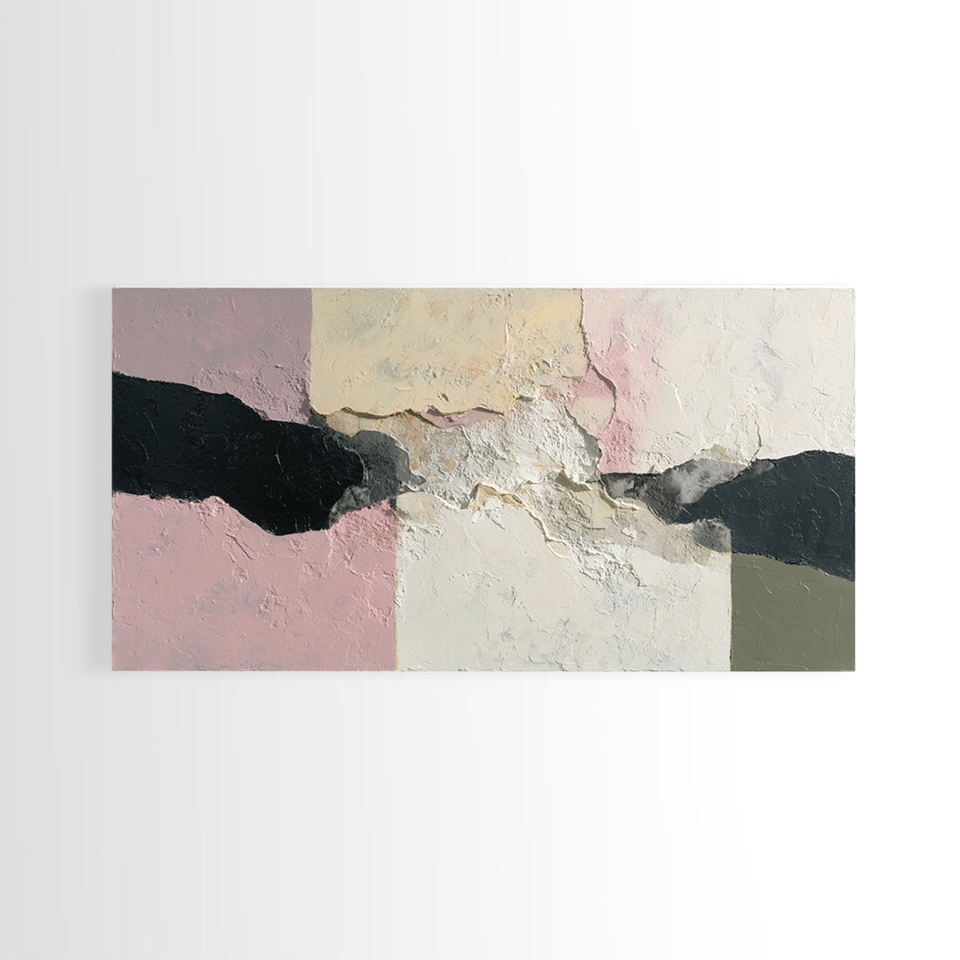 Luxury Neutral Plaster Texture Abstract Framed Canvas Print, Wall Art, Original Art, Living Room Decor, Abstract Art, WAL-2x1-11
