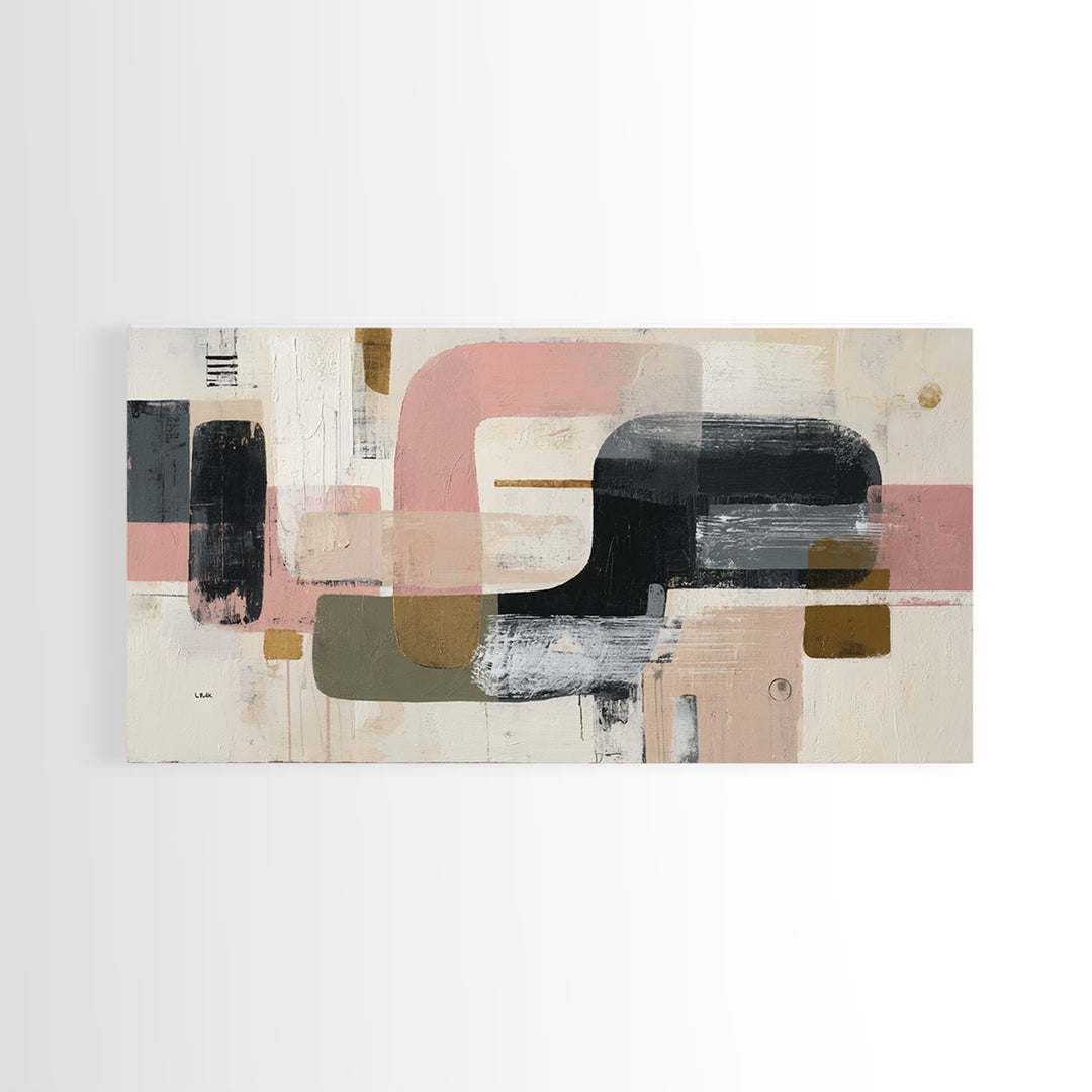 Statement Abstract with Bold Layered Brushwork Canvas Print, Wall Art, Heart, Living Room Decor, Fine Art, Home Decor Gift, WAL-2x1-21