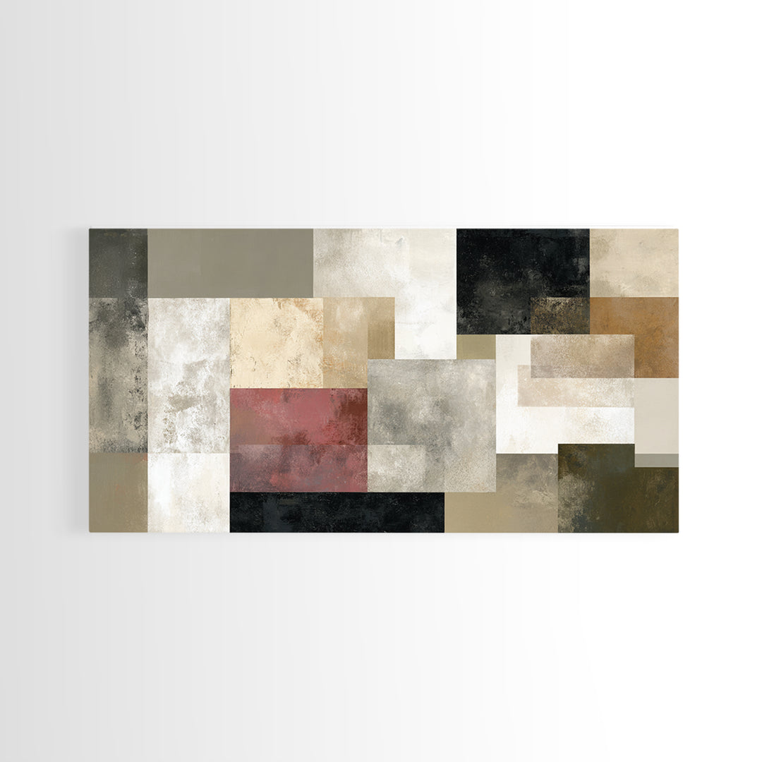 Modern Geometric Composition for Living Spaces Framed Canvas Print, Wall Art, Minimalist Decor, Living Room Decor, Fine Art, WAL-2x1-24