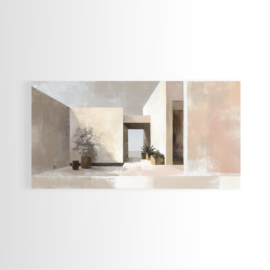 Black and White Architectural Study Framed Canvas Print, Wall Art, Contemporary Art, Living Room Decor, Fine Art, WAL-2x1-28