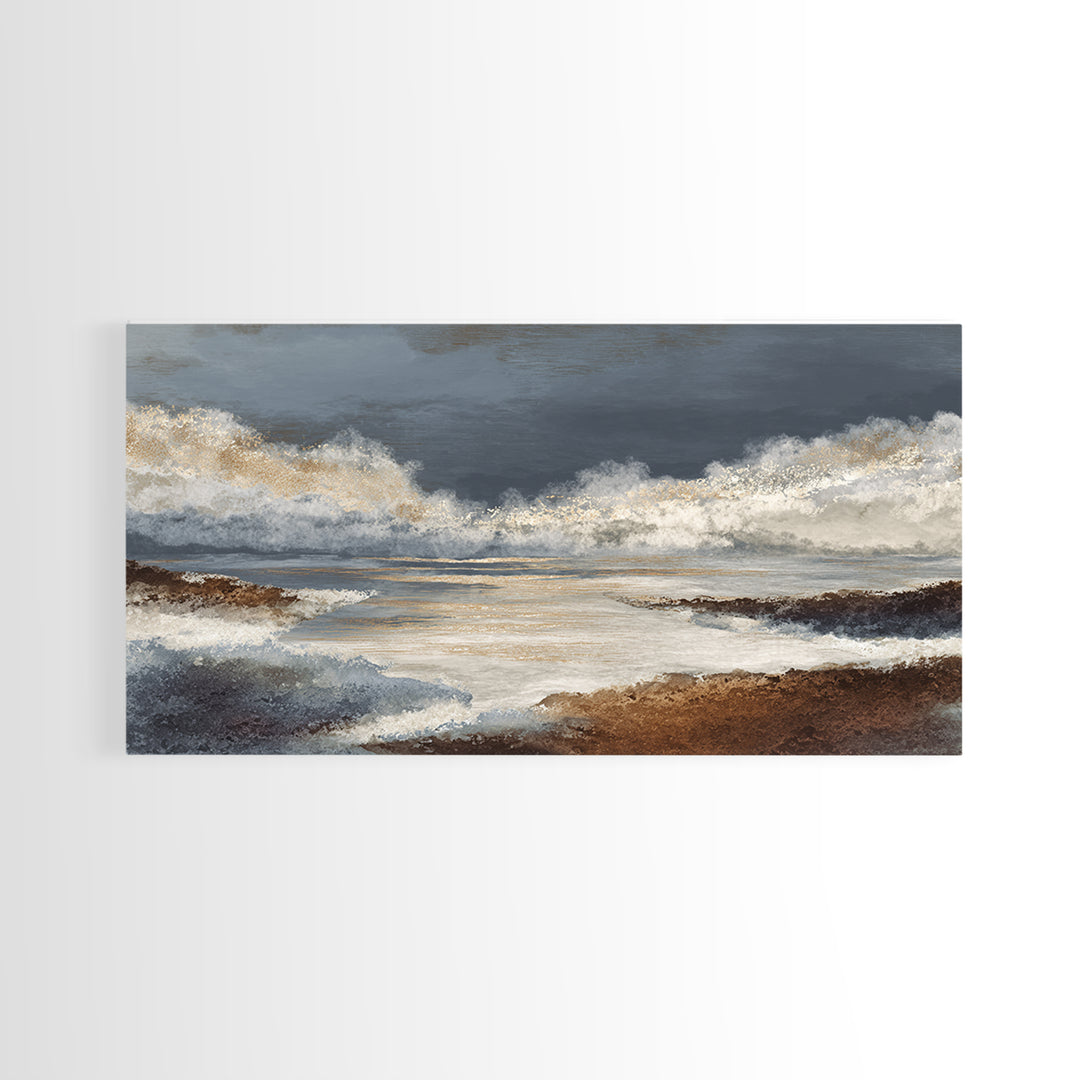 Mid Century Color Block Composition Canvas Print, Wall Art, Living Room Decor, Oil Painting, Metal Wall Art, WAL-2x1-32