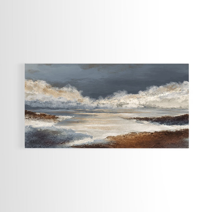 Mid Century Color Block Composition Canvas Print, Wall Art, Living Room Decor, Oil Painting, Metal Wall Art, WAL-2x1-32