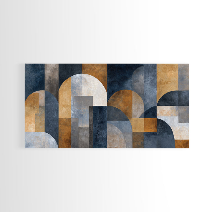 Luxury Neutral Plaster Texture Abstract Framed Canvas Print, Wall Art, Living Room Decor, Abstract Art, Metal Wall Art, WAL-2x1-35