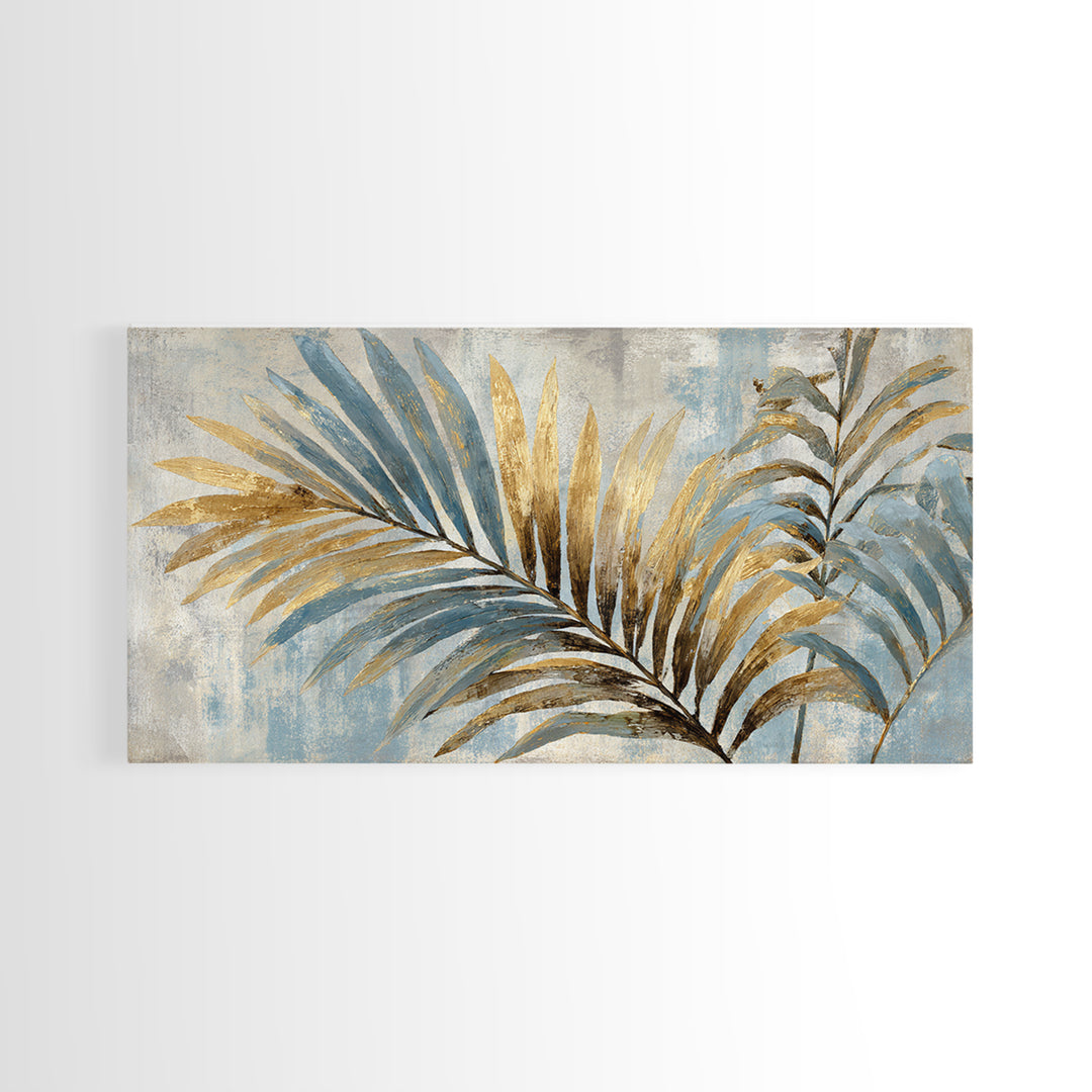 Tropical Palm Leaf Painting Canvas Print, Wall Art, Home Decor, Living Room Decor, Fine Art, Digital Wall Art, WAL-2x1-36