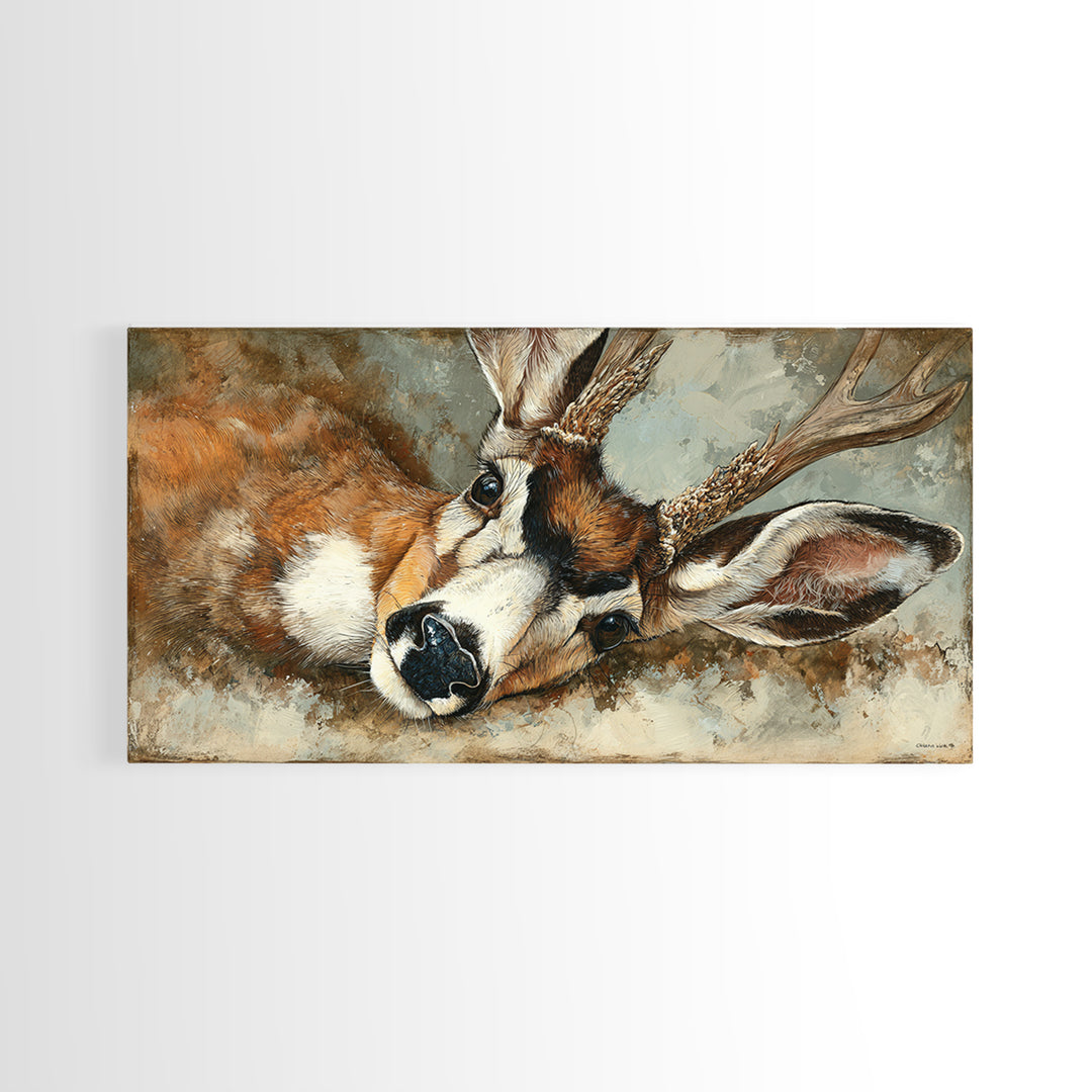 Whimsical Animal Portrait Framed Canvas Print, Wall Art, Printable Wall Art, Living Room Decor, Fine Art, Original Art, WAL-2x1-43
