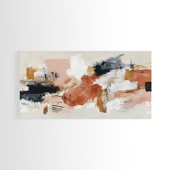 Statement Abstract with Bold Layered Brushwork Canvas Print, Wall Art, Wall Hanging, Living Room Decor, Abstract Art, WAL-2x1-69