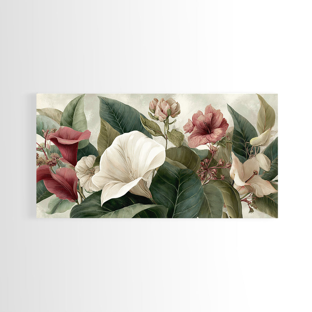 Large Botanical Print Canvas Print, Wall Art, Printable Wall Art, Living Room Decor, Oil Painting, Original Art, WAL-2x1-70