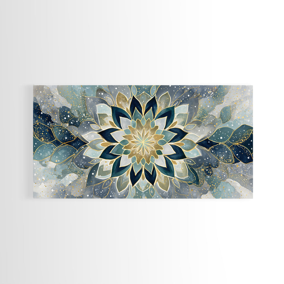 Sacred Geometry Mandala Canvas Print, Wall Art, Art Deco, Living Room Decor, Fine Art, Abstract Wall Art, Gallery Decor, WAL-2x1-89