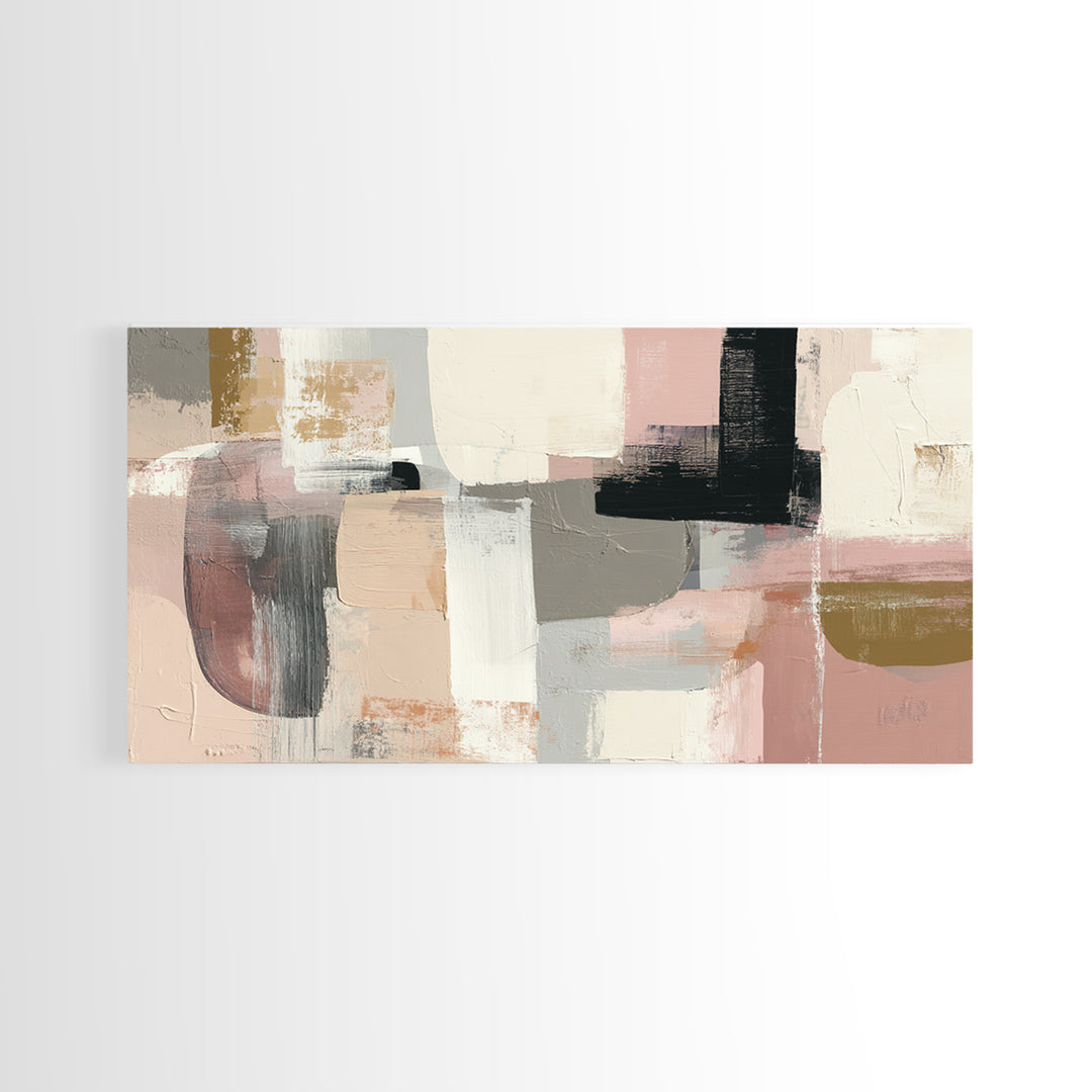 Statement Abstract with Bold Layered Brushwork Canvas Print, Wall Art, Wall Hanging, Living Room Decor, Abstract Art, WAL-2x1-93