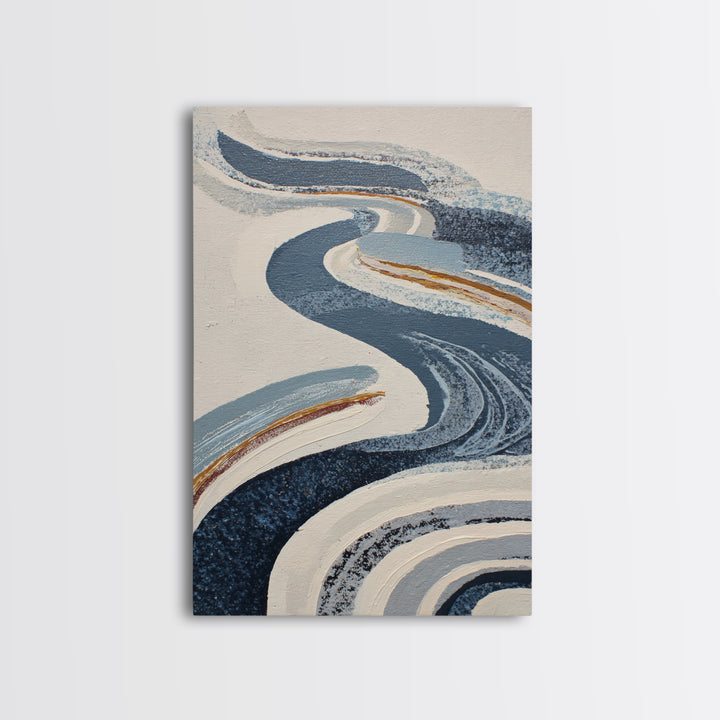 Statement Abstract with Bold Layered Brushwork Framed Canvas Print, Wall Art, Wall Clock, Living Room Decor, Abstract Art, WAL-2x3-33