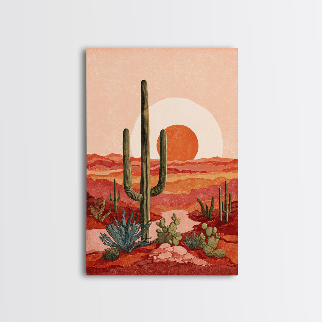 Desert Landscape in Warm Terracotta Tones Canvas Print, Wall Art, Canvas, Living Room Decor, Fine Art, Canvas Wall Art, WAL-2x3-39