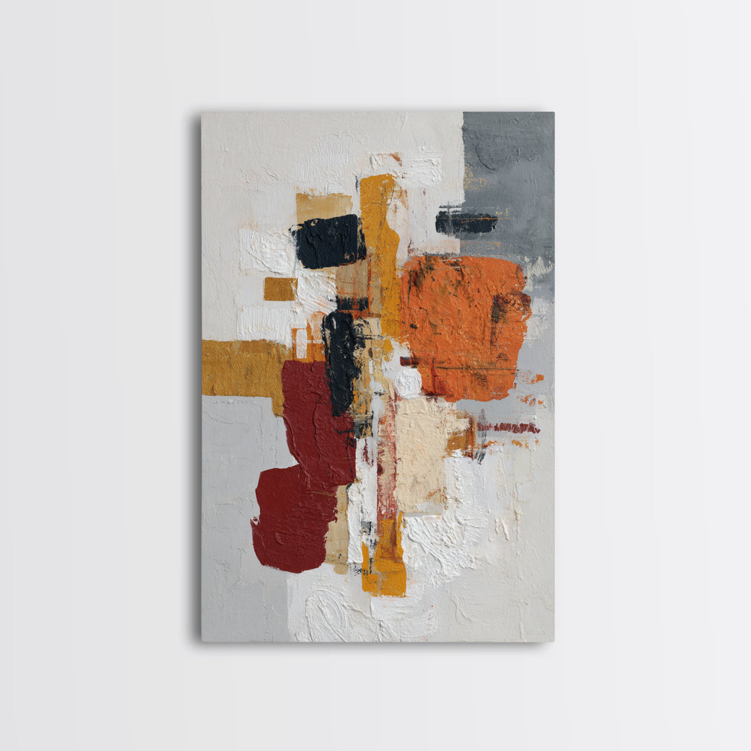 Statement Abstract with Bold Layered Brushwork Canvas Print, Wall Art, Framed Wall Art, Living Room Decor, Fine Art, WAL-2x3-57