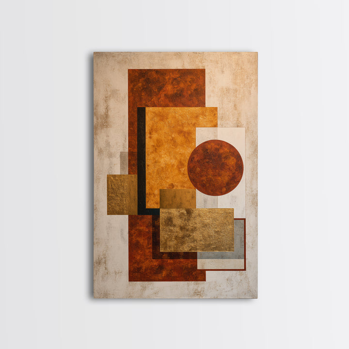 Modern Geometric Composition for Living Spaces Framed Canvas Print, Wall Art, Canvas, Living Room Decor, Abstract Art, WAL-2x3-60