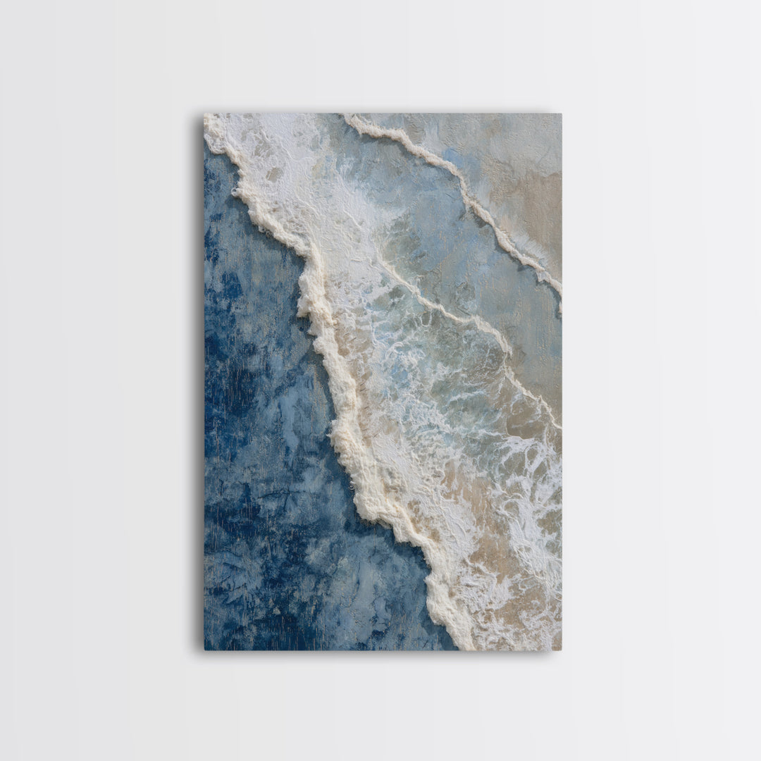 Coastal Aerial Water Study Canvas Print, Wall Art, Large Wall Art, Living Room Decor, Fine Art, Abstract Wall Art, WAL-2x3-67