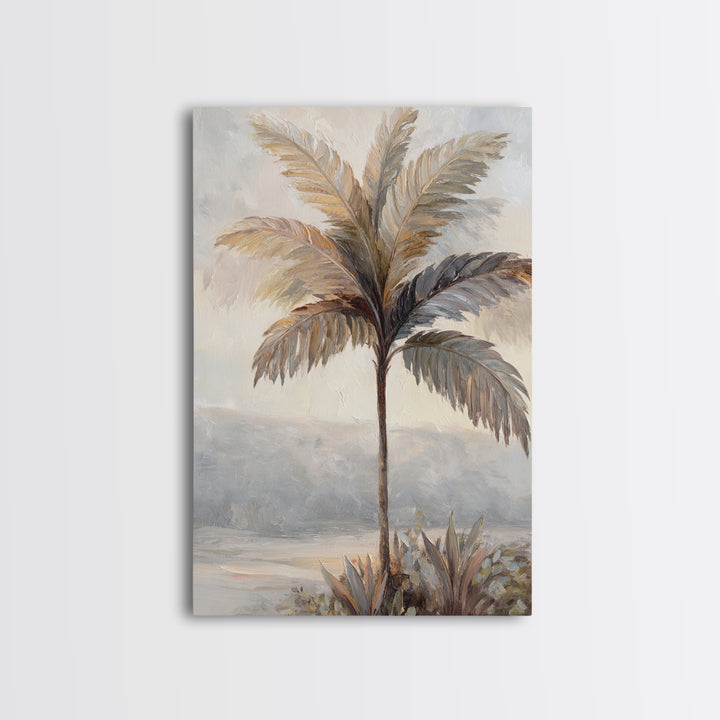 Tropical Palm Leaf Painting Canvas Print, Wall Art, Heart, Living Room Decor, Fine Art, Home Decor Gift, Original Art, WAL-2x3-72