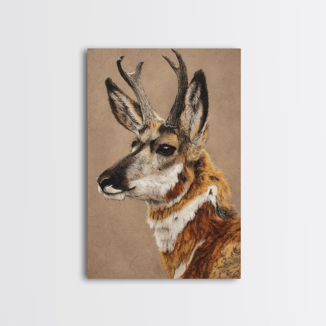 Whimsical Animal Portrait Canvas Print, Wall Art, Digital Wall Art, Living Room Decor, Fine Art, Wood Wall Art, WAL-2x3-79