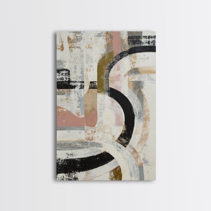 Statement Abstract with Bold Layered Brushwork Canvas Print, Wall Art, Framed Wall Art, Living Room Decor, Fine Art, WAL-2x3-81