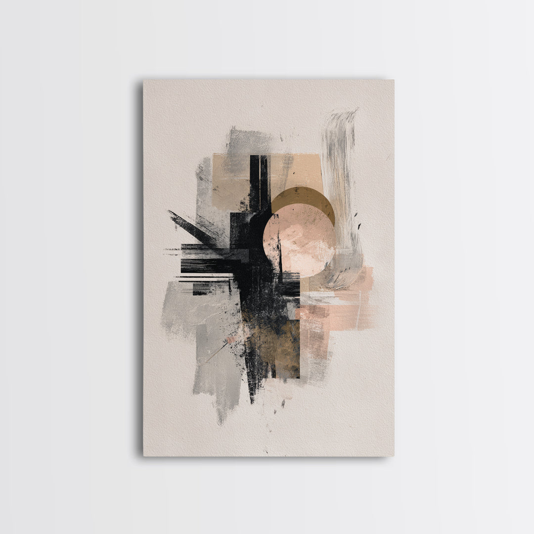 Statement Abstract with Bold Layered Brushwork Canvas Print, Wall Art, Canvas, Living Room Decor, Abstract Art, WAL-2x3-9