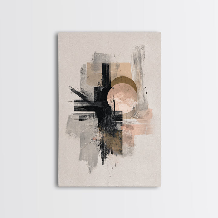 Statement Abstract with Bold Layered Brushwork Canvas Print, Wall Art, Canvas, Living Room Decor, Abstract Art, WAL-2x3-9
