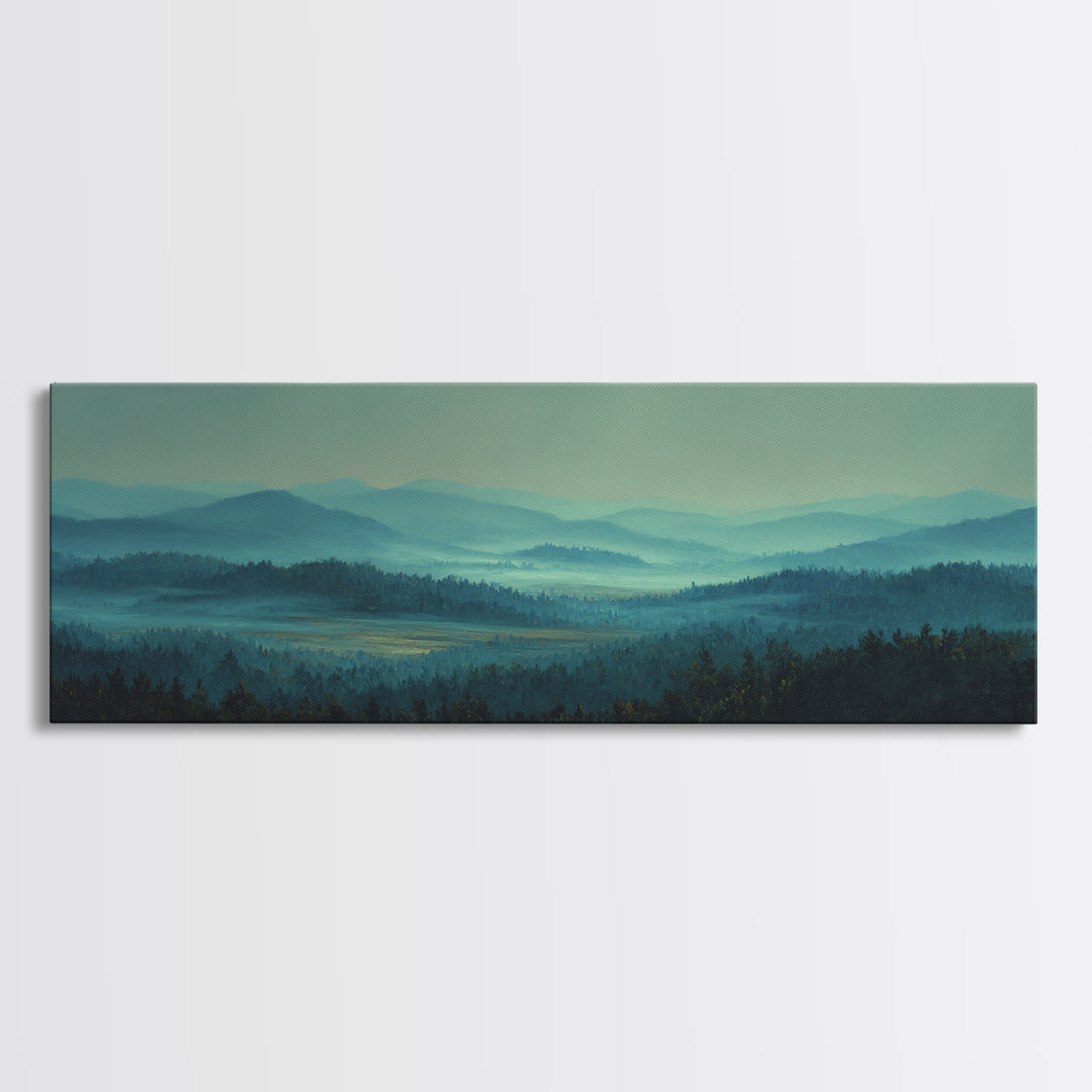 Moody Forest Landscape Framed Canvas Print, Wall Art, Canvas, Living Room Decor, Fine Art, Canvas Wall Art, Abstract Art, WAL-3x1-2
