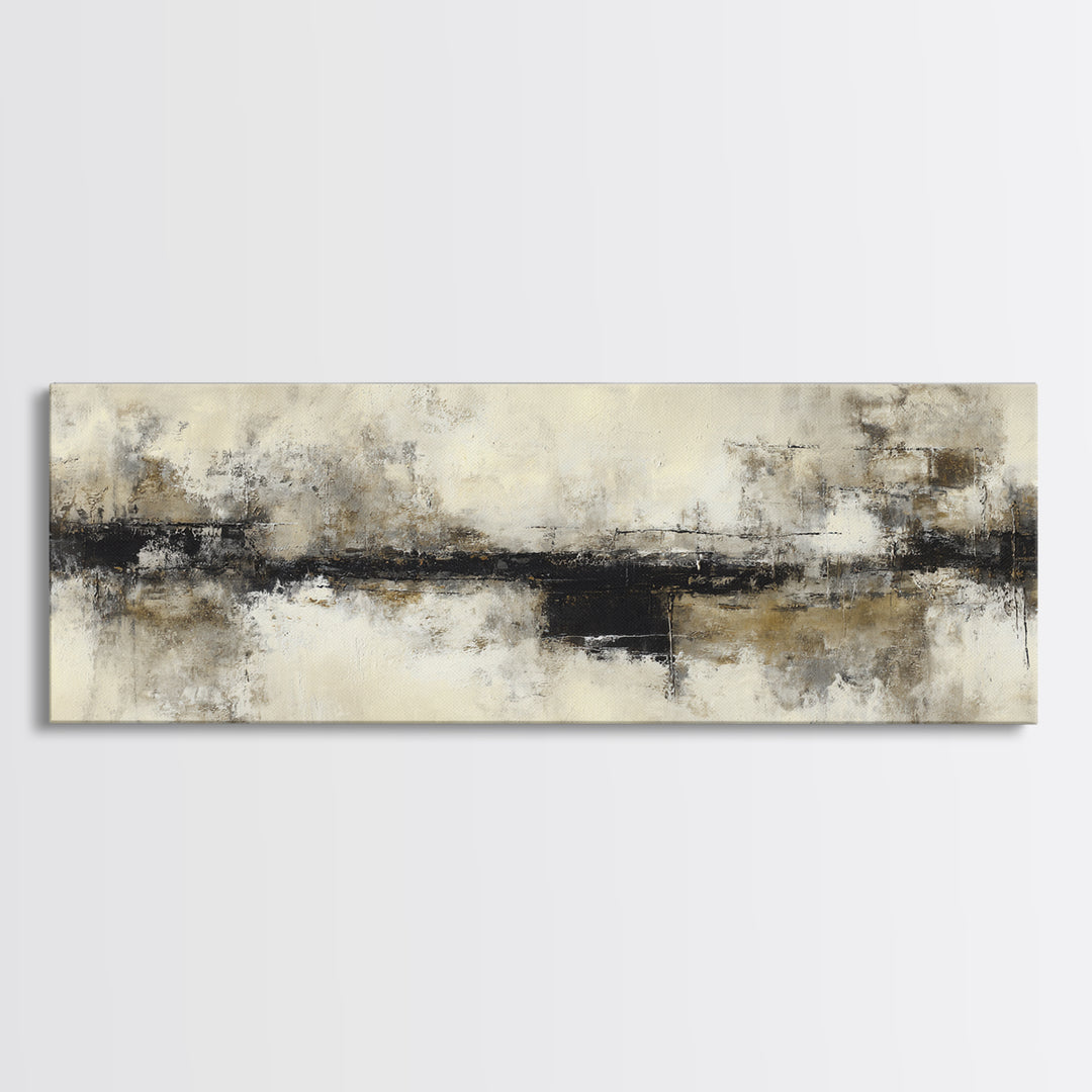 Black and White Architectural Study Canvas Print, Wall Art, Textured Painting, Living Room Decor, Fine Art, Wall Hangings, WAL-3x1-48