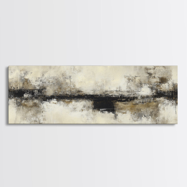 Black and White Architectural Study Canvas Print, Wall Art, Textured Painting, Living Room Decor, Fine Art, Wall Hangings, WAL-3x1-48