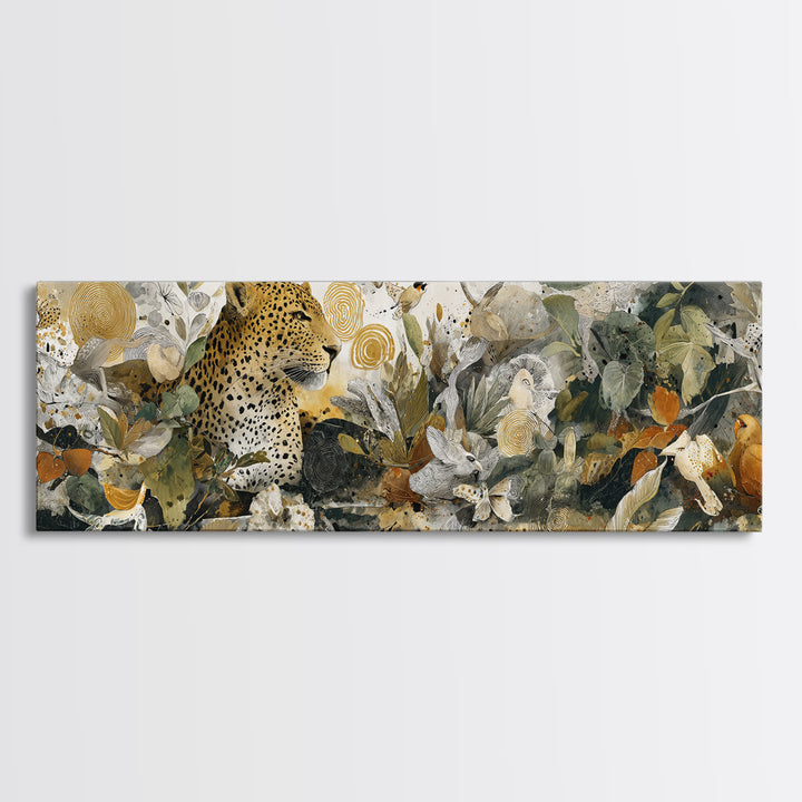 Whimsical Animal Portrait Framed Canvas Print, Wall Art, Contemporary Art, Living Room Decor, Fine Art, Mid Century Modern, WAL-3x1-63